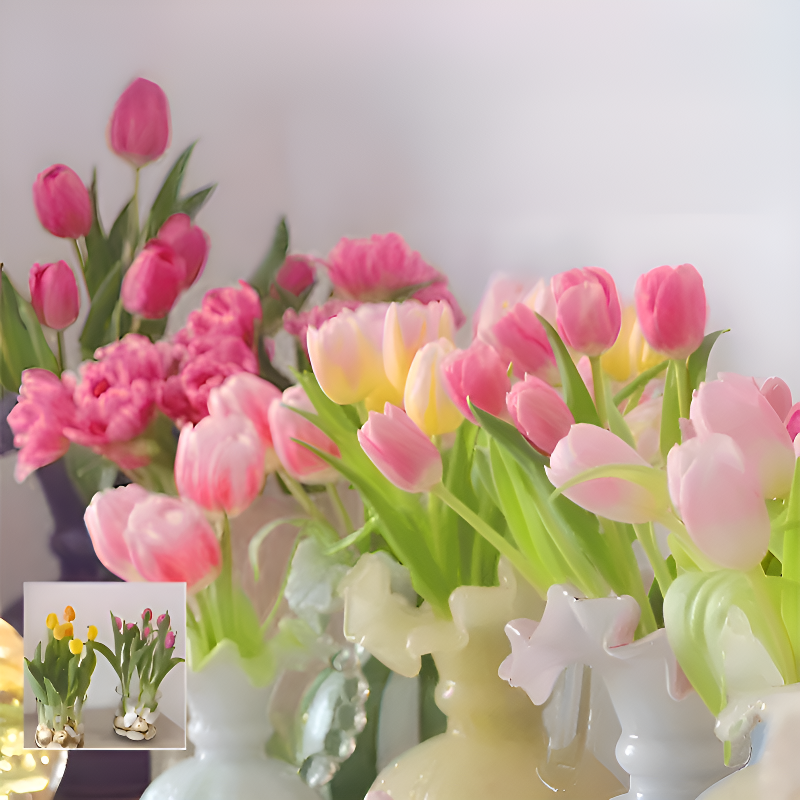 사계절 피는 튤립 구근 묘목 화초 화분