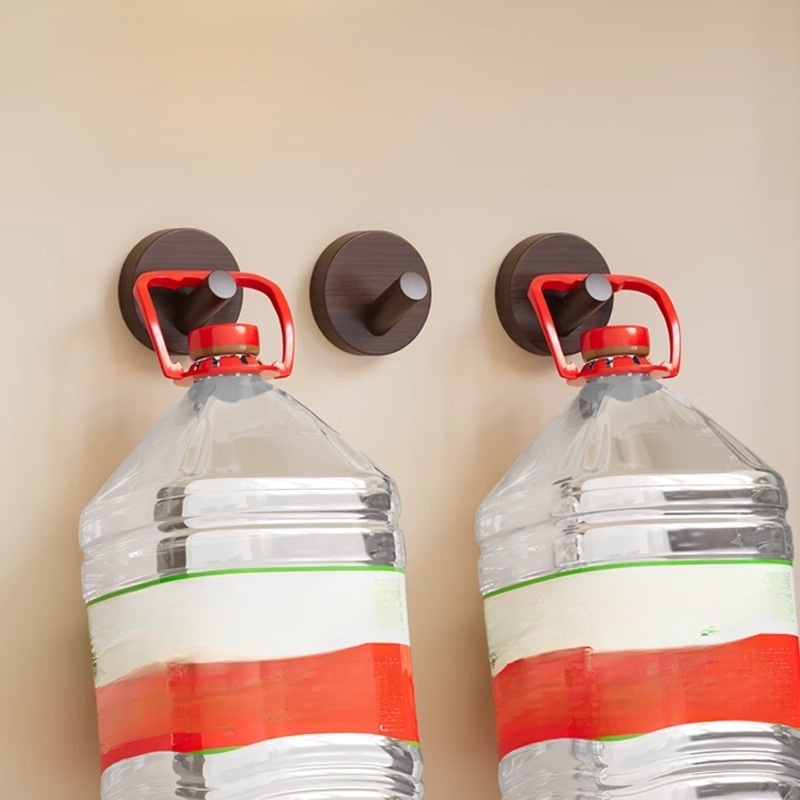 Starker selbstklebender Kleiderhaken aus Walnussholz für Tür und Wand