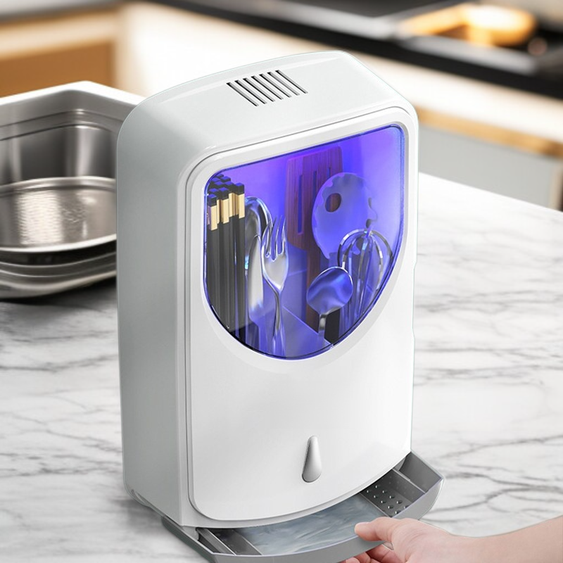 กล่องเก็บช้อนส้อมแบบแขวนผนัง ไม่ต้องเจาะผนัง ใส่ตะเกียบ ช้อน ส้อม มีช่องระบายน้ำ