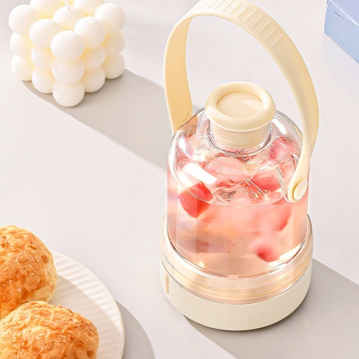 여름용 휴대용 얼음 트레이/물병, 비접촉식 손잡이로 얼음 만들기