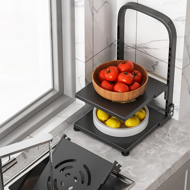 ชั้นวางของอเนกประสงค์สำหรับหม้อ หลายชั้น สำหรับครัว ใต้ซิงค์น้ำ