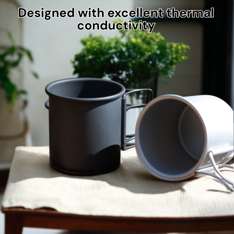 Travel aluminum mug, lightweight camping mug