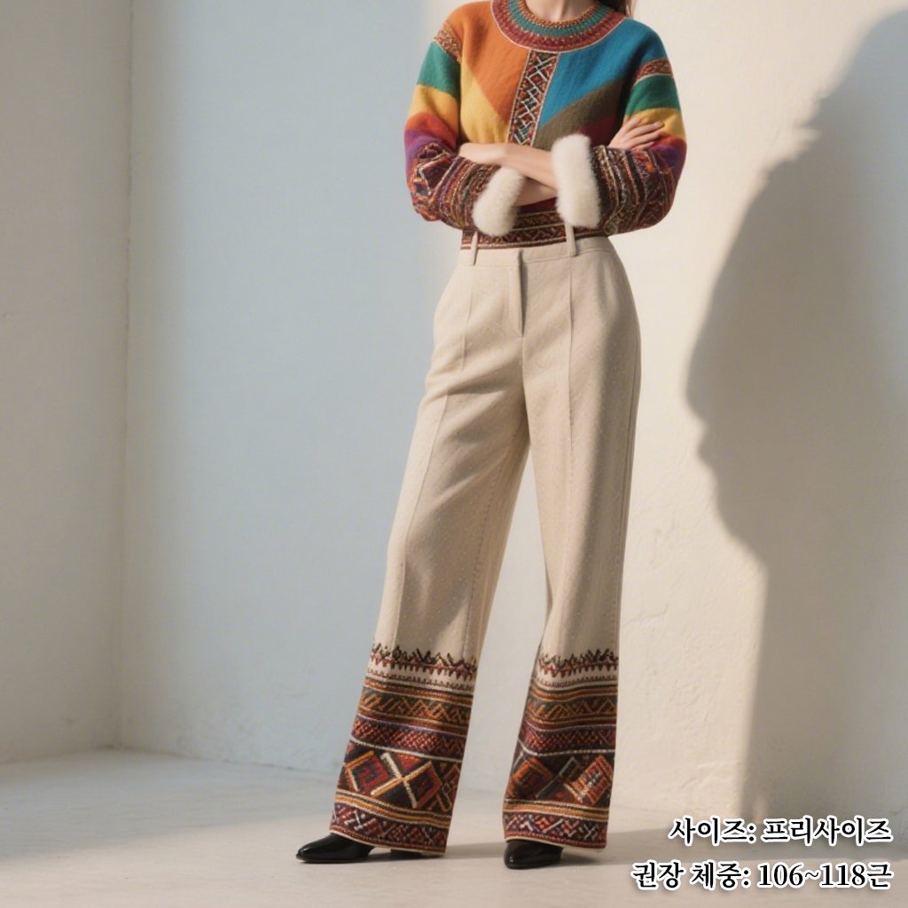 편안한 착용감의 여성 바지 측면 사진