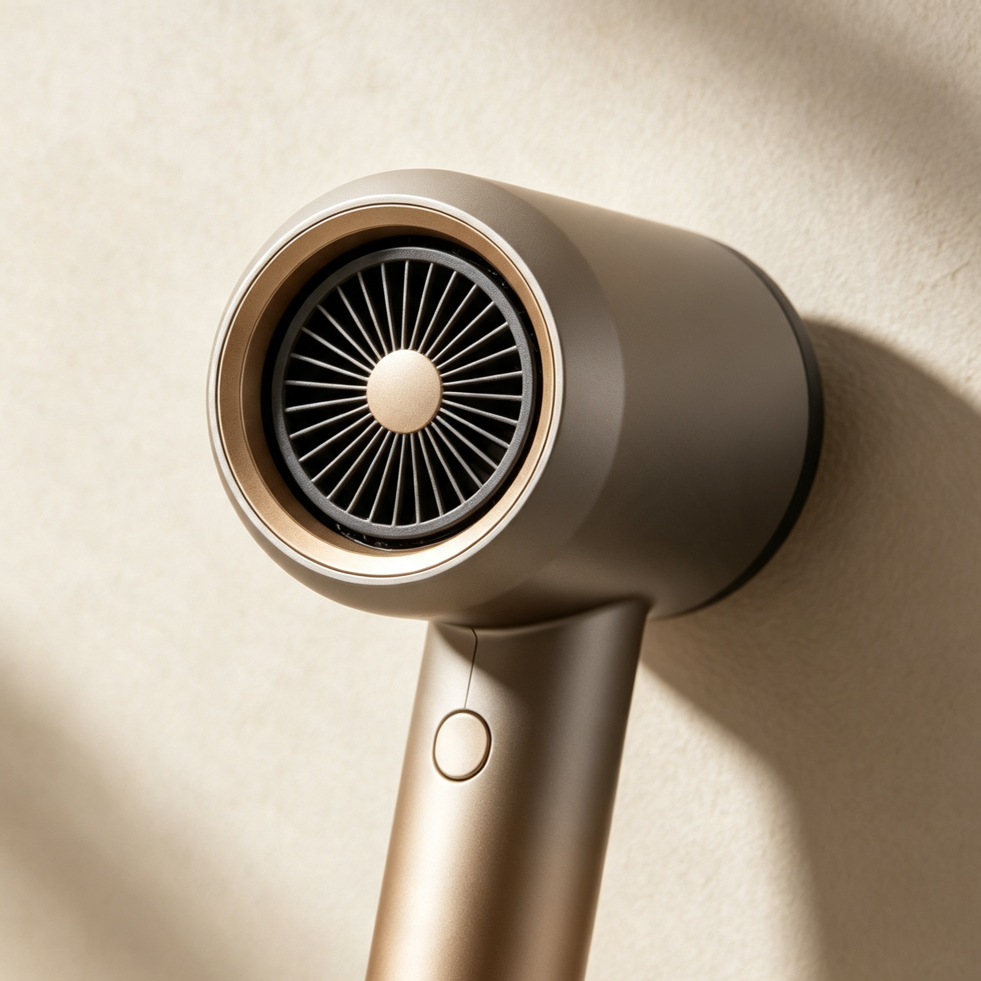 Close-up of hair dryer ionic technology nozzle