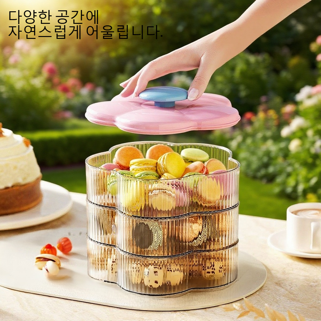 꽃잎 모양 다층 수납 건과함