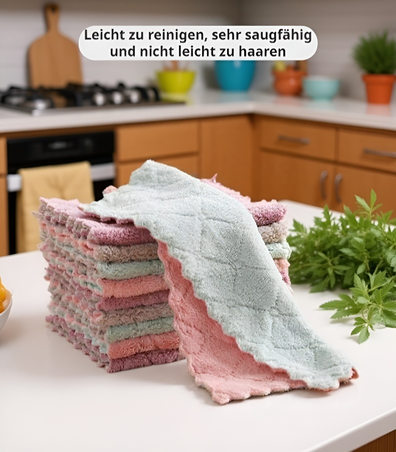 Doppelseitiges Mikrofaser-Küchentuch aus Coral Fleece