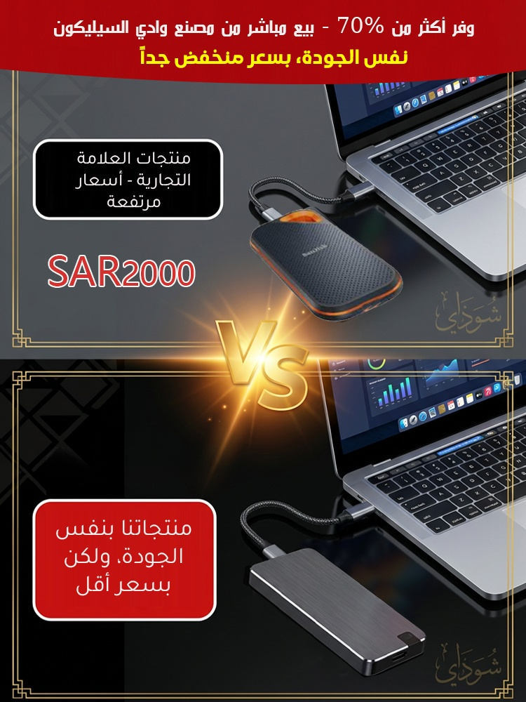 قرص صلب محمول عالي السرعة USB4.0 Gen3 بجودة مماثلة لمنتجات وادي السيليكون