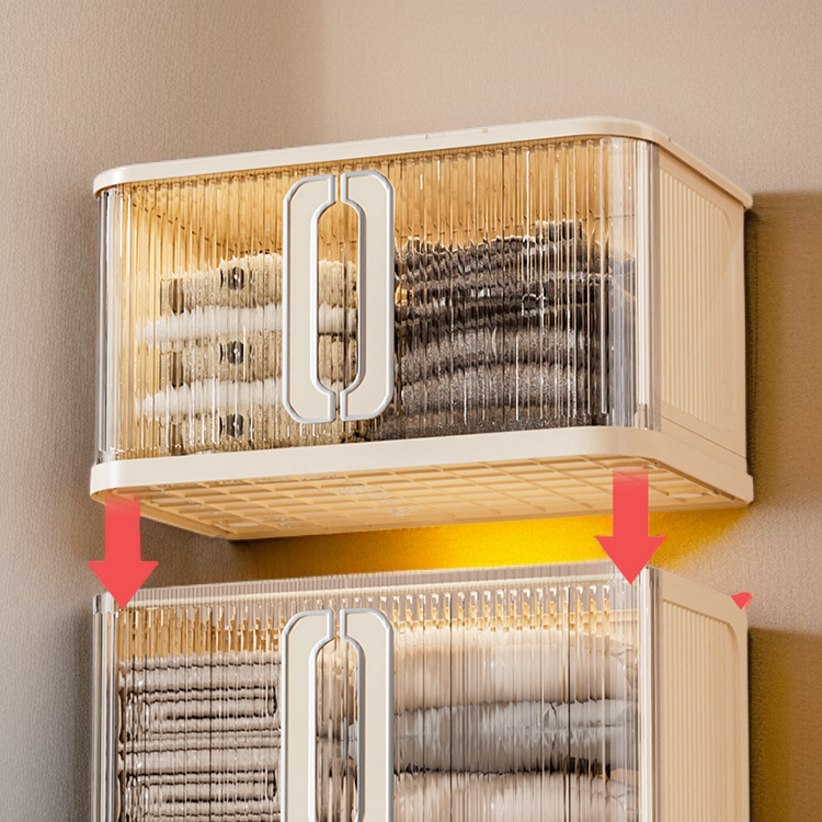 Einfach aufzubauender faltbarer Schrank für Kleidung