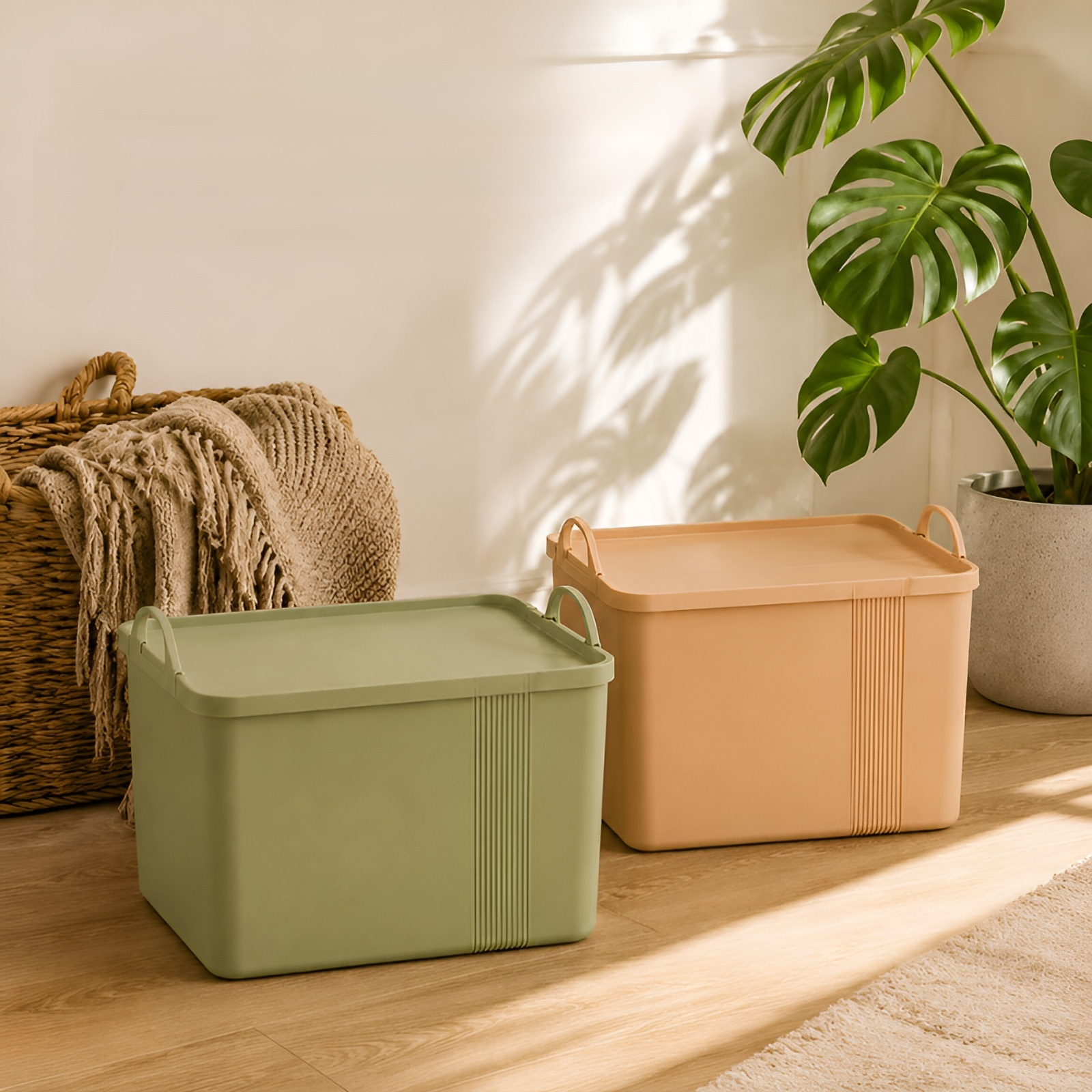 손잡이 달린 다용도 수납함으로 집 정리 끝！