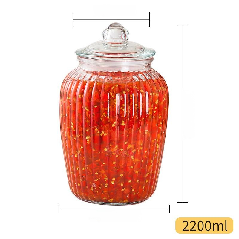 Large-capacity thickened glass airtight jar