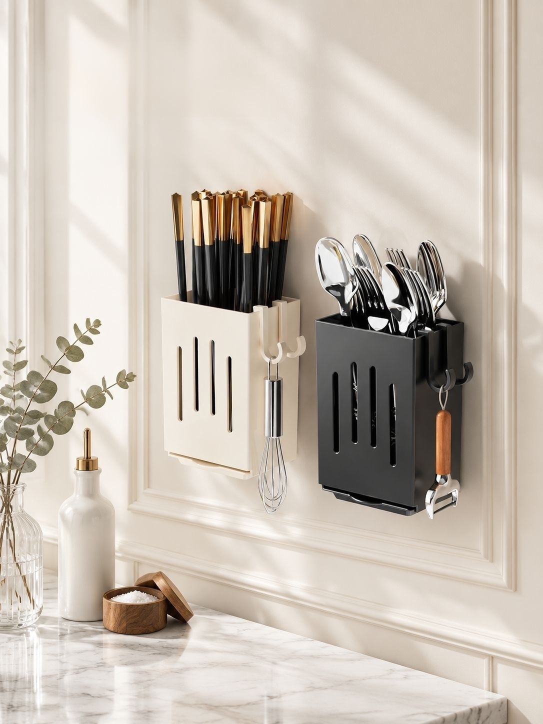 Porte-couverts mural pour ranger baguettes et couteaux dans la cuisine