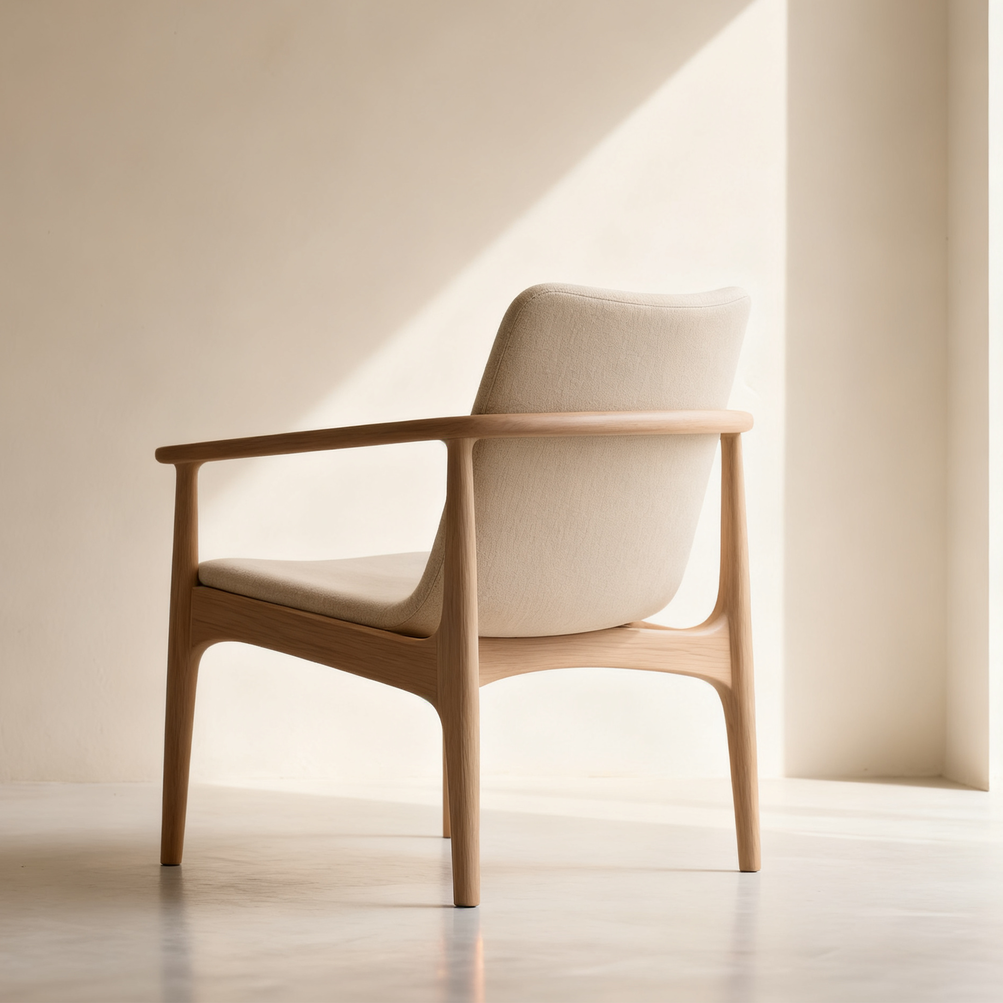 고급스러운 나무 프레임 패브릭 의자