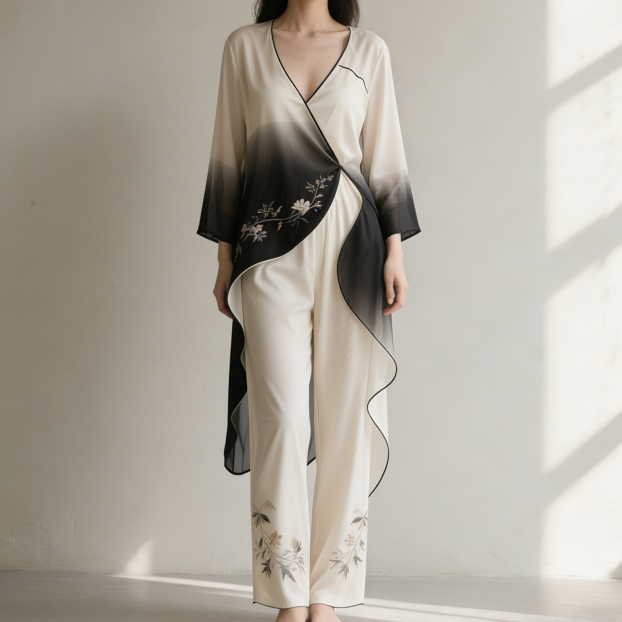 ชุดนอนผู้หญิงผ้าไหมสุดหรูดีไซน์ทันสมัย