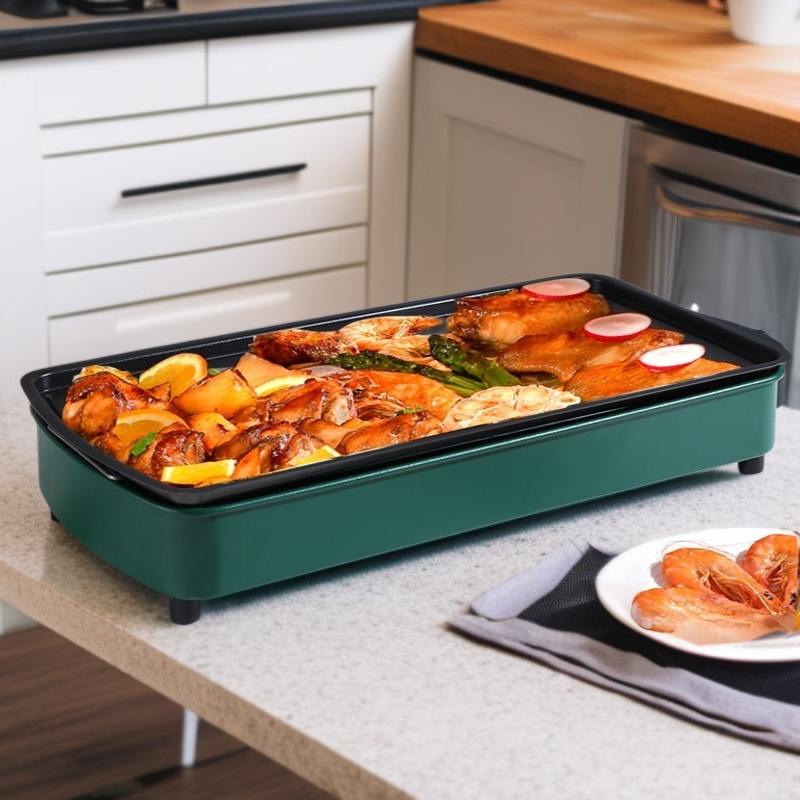 Household Smokeless Electric Griddle and Integrated Shabu-shabu Pot