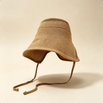 Japanischer Damen-Sonnenhut aus Baumwolle und Leinen mit großer Krempe für den Sommer