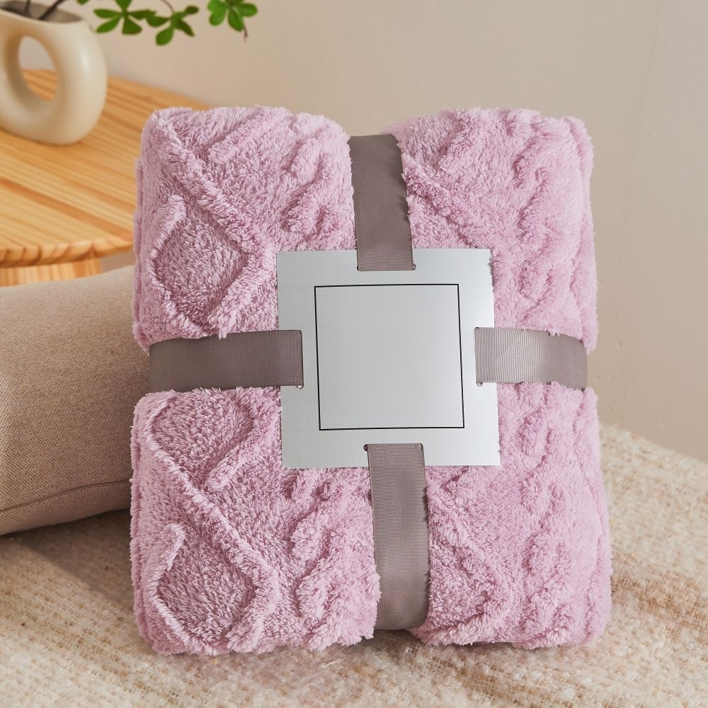 Manta de terciopelo coral AB, doble cara, jacquard de franela