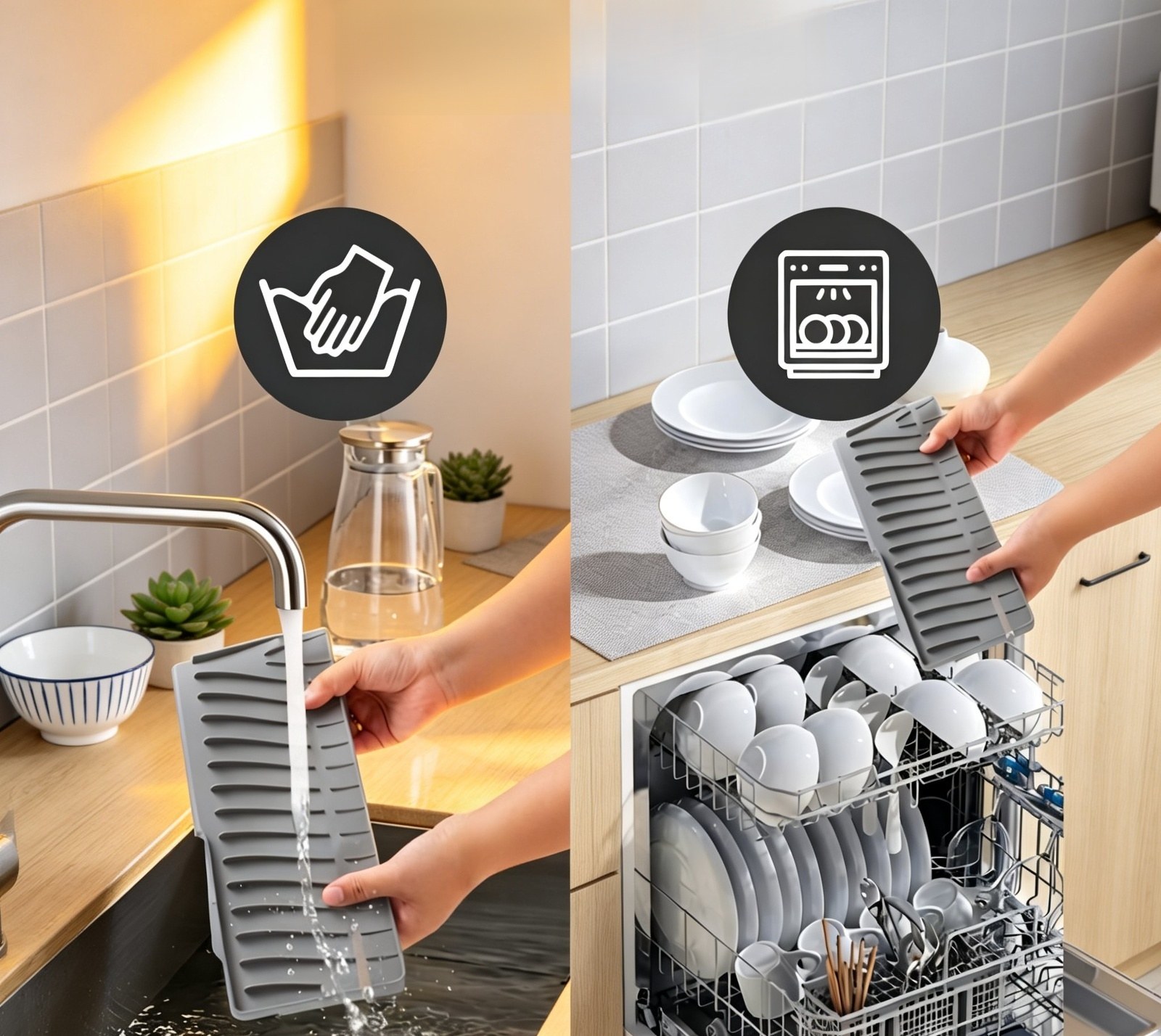 Schmalseitige Poolmatte aus Silikon, quadratisch