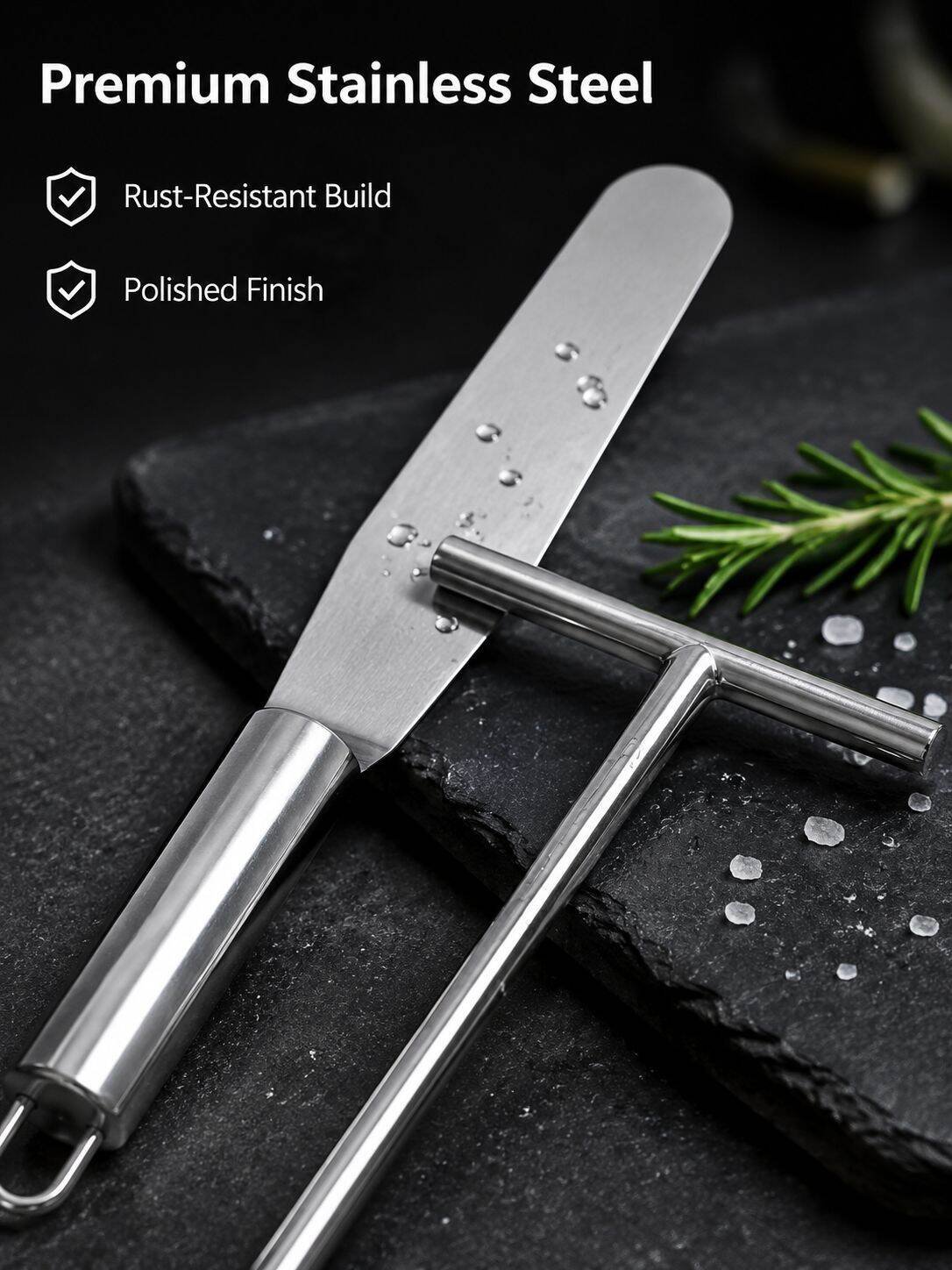 Stainless Steel Crepe Spreader and Spatula Set for Pancakes