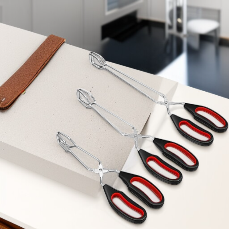 Stainless Steel Multi-Function BBQ Tongs, Charcoal and Bread Clip