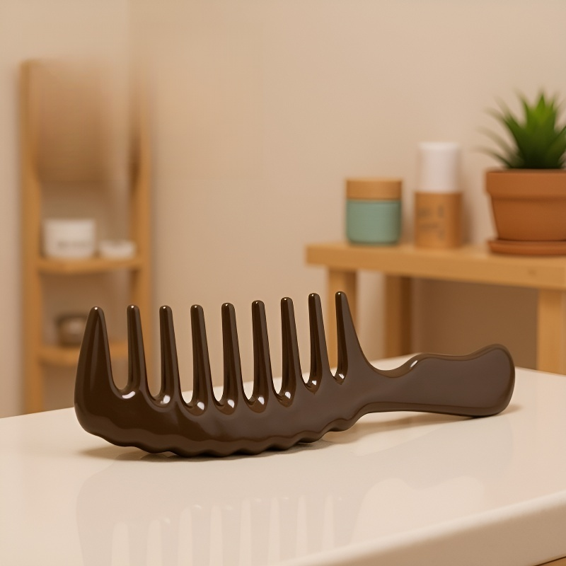髪の絡まりを防ぐ厚い歯のコーム詳細