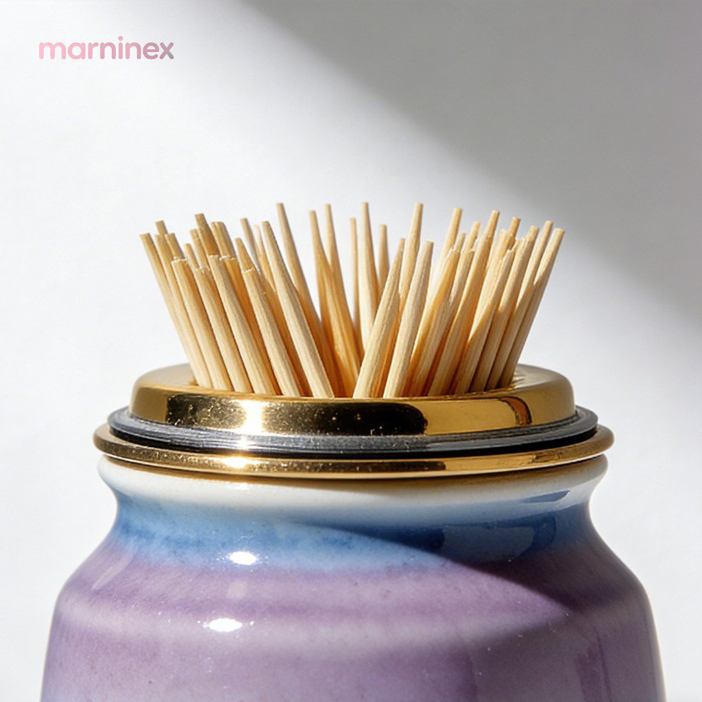 Vista frontal del palillero de cerámica magnético