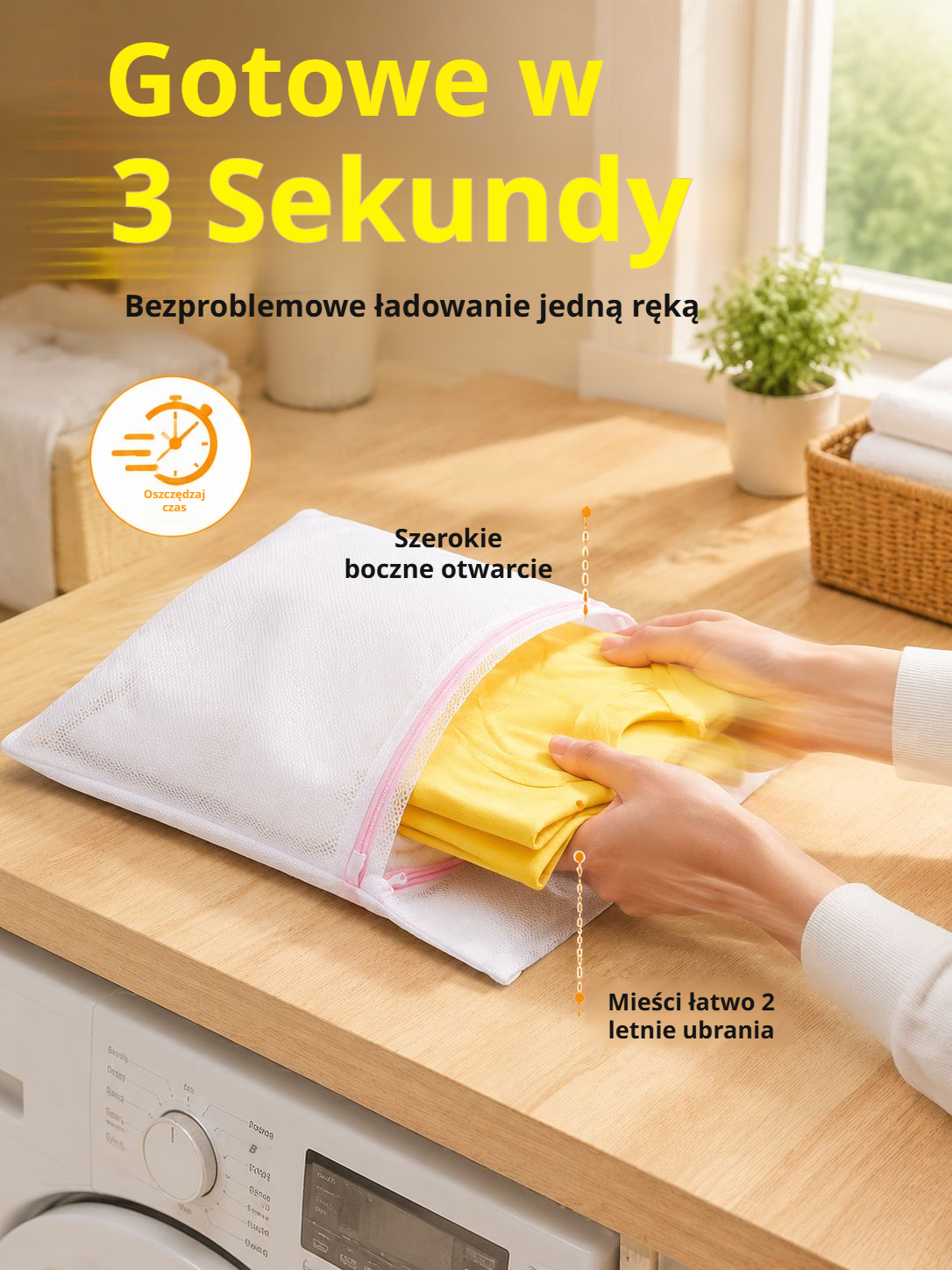 Praktyczna siatka do prania domowego