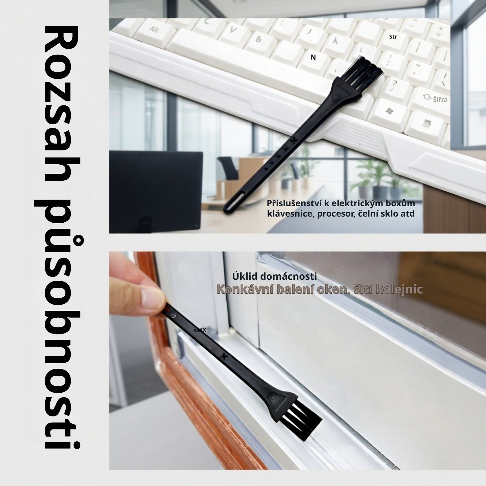 Kartáček s nylonovými štětinami na čištění česnekového lisu