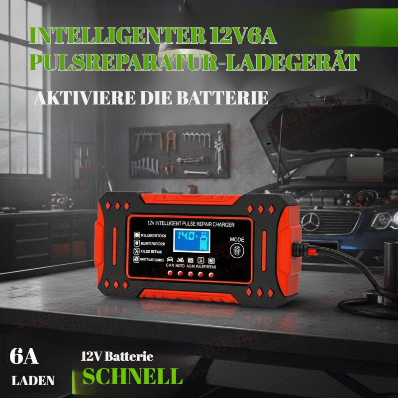 12V vollautomatisches Start-Stopp-Batterieladegerät mit Reparaturfunktion