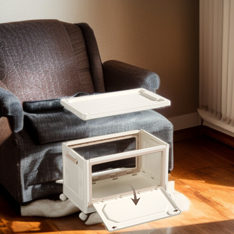 Grande boîte de rangement polyvalente à roulettes pour la maison