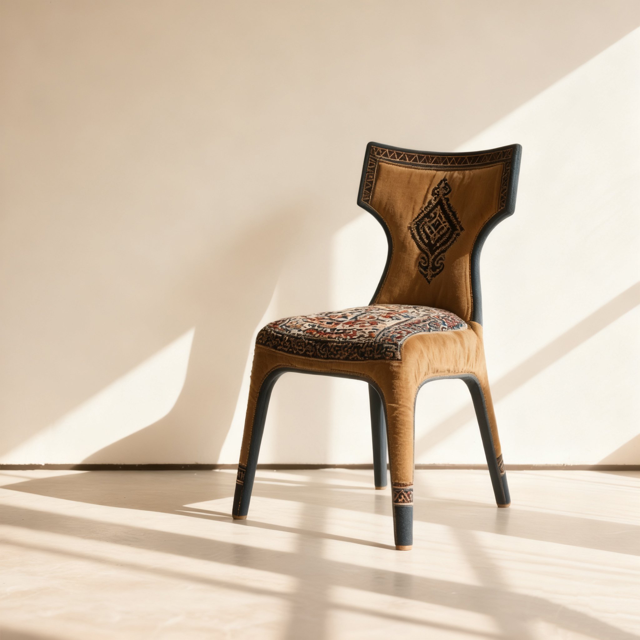 ชุดเก้าอี้ผ้าปักงานฝีมือแบบโบราณ (2 ตัว)