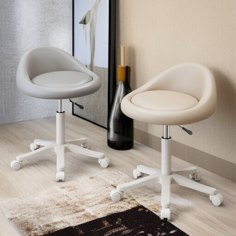 Mädchenzimmer Schminkstuhl im Cream-Stil mit niedriger Rückenlehne, Netzpromi-Hocker