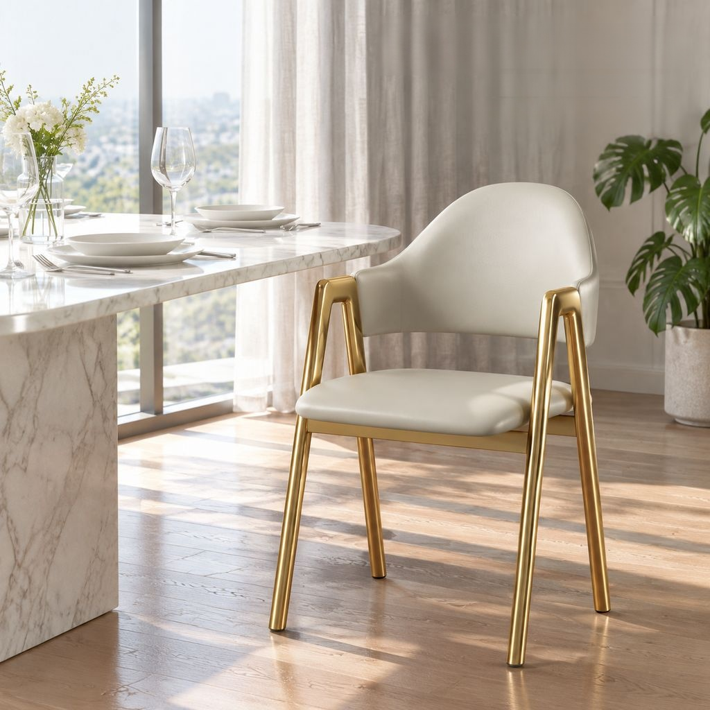 Luxury-Style Dining Chair with Backrest, Refined Design and Lasting Comfort