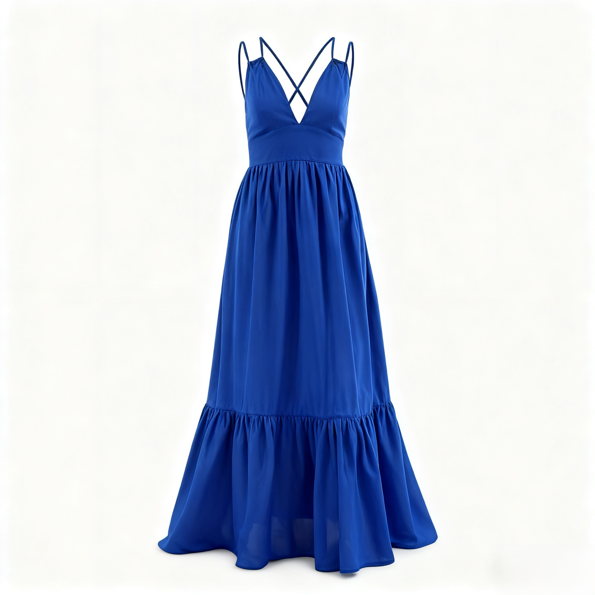 春夏の新作Vネックバックレスサスペンダードレス