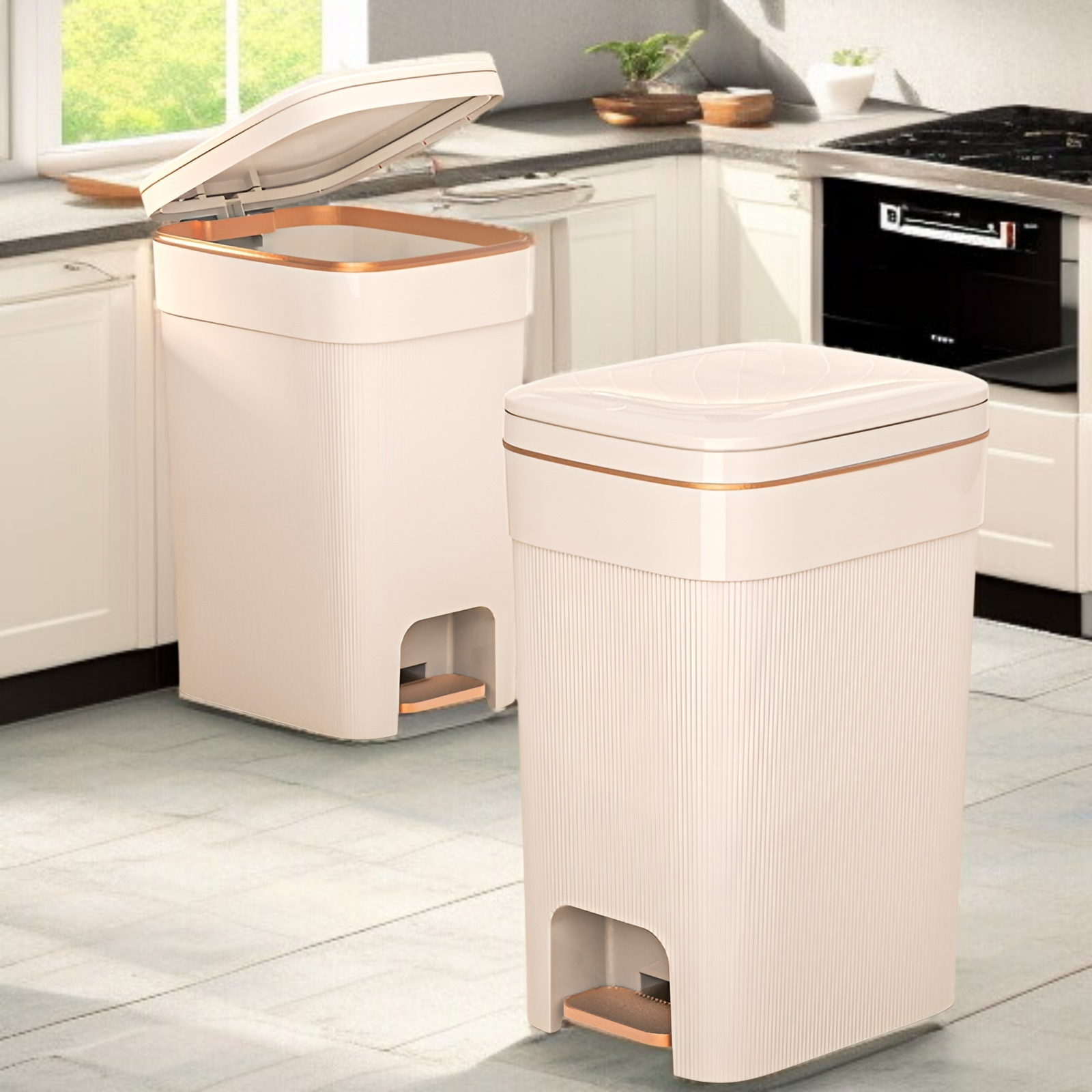 家庭用キッチンゴミ箱縦型パターン大容量ゴミ箱リビングルームバスルームゴミ箱蓋付きトイレゴミ箱寝室大型ゴミ箱高級ゴミ箱