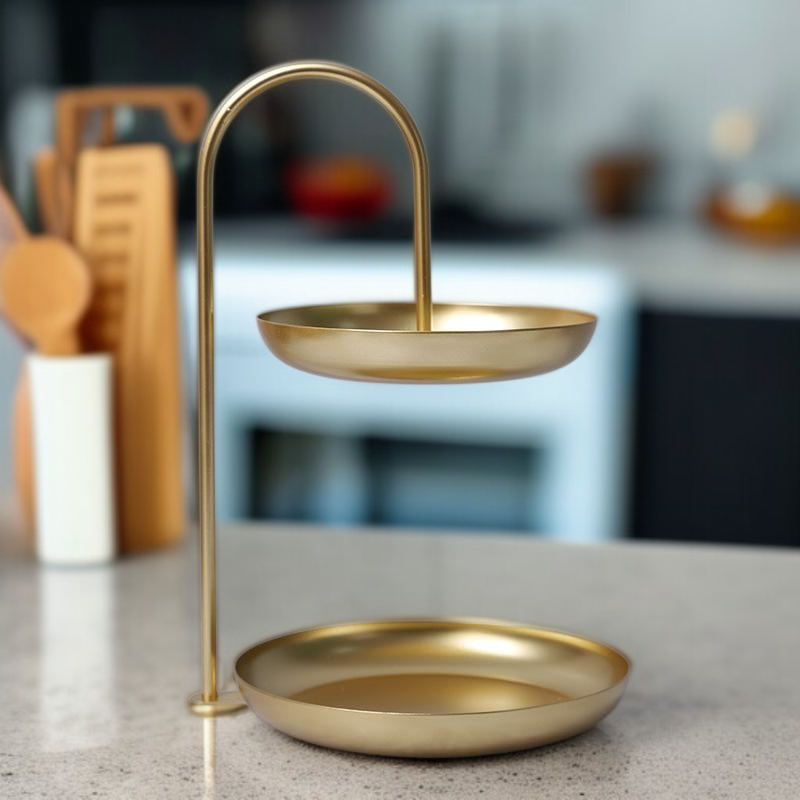 客廳茶几前台雙層輕奢點心水果糖果盒