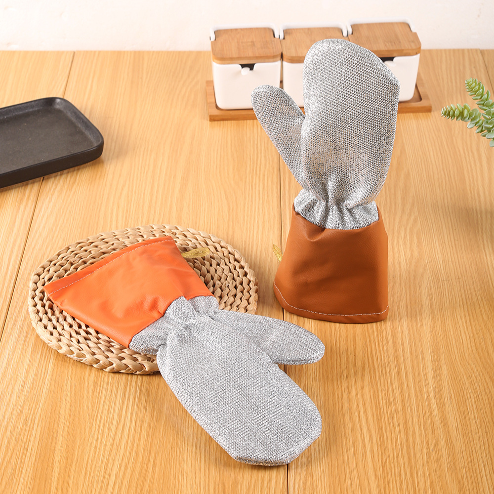 Guantes protectores de acero, impermeables y antiquemaduras, diseño extendido y reforzado