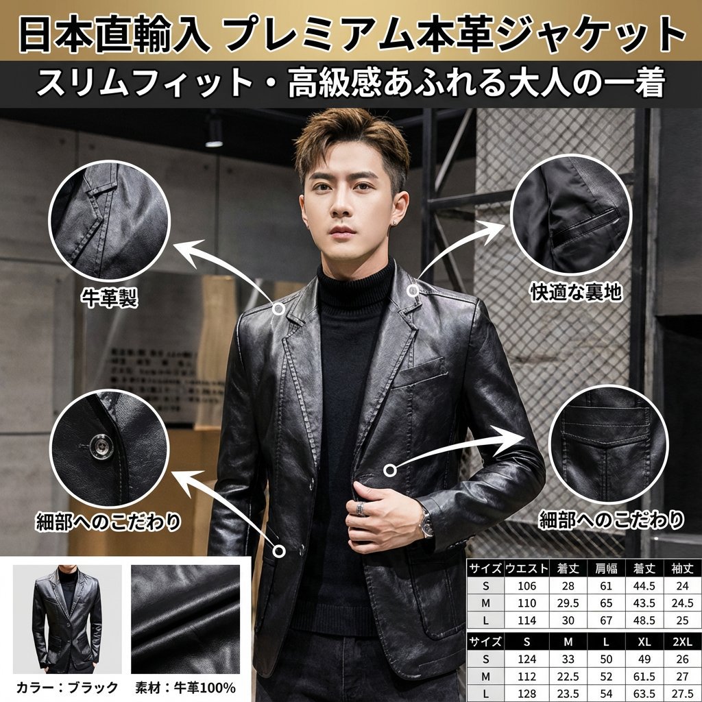 【上質レザージャケット】冠婚葬祭　1着は持っていたい革ジャン