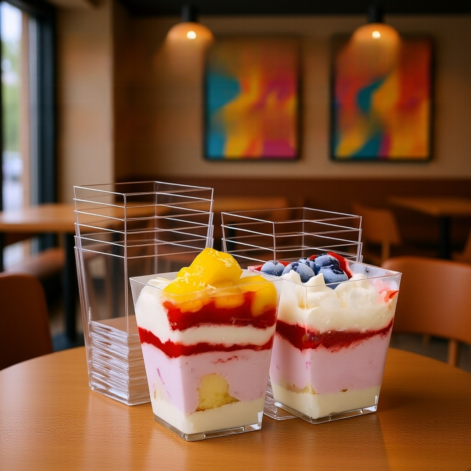 وعاء حلوى شفافة مع ملعقة