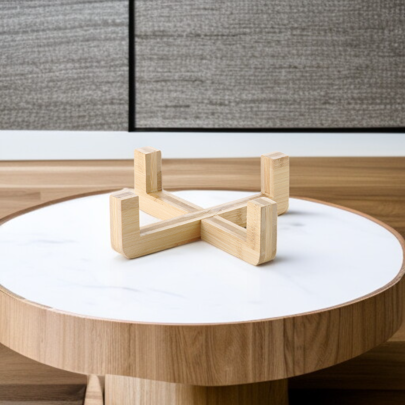 ペット用竹製フードボウル収納ラック