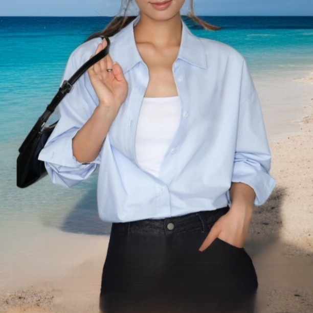 여성용 세련된 긴팔 셔츠