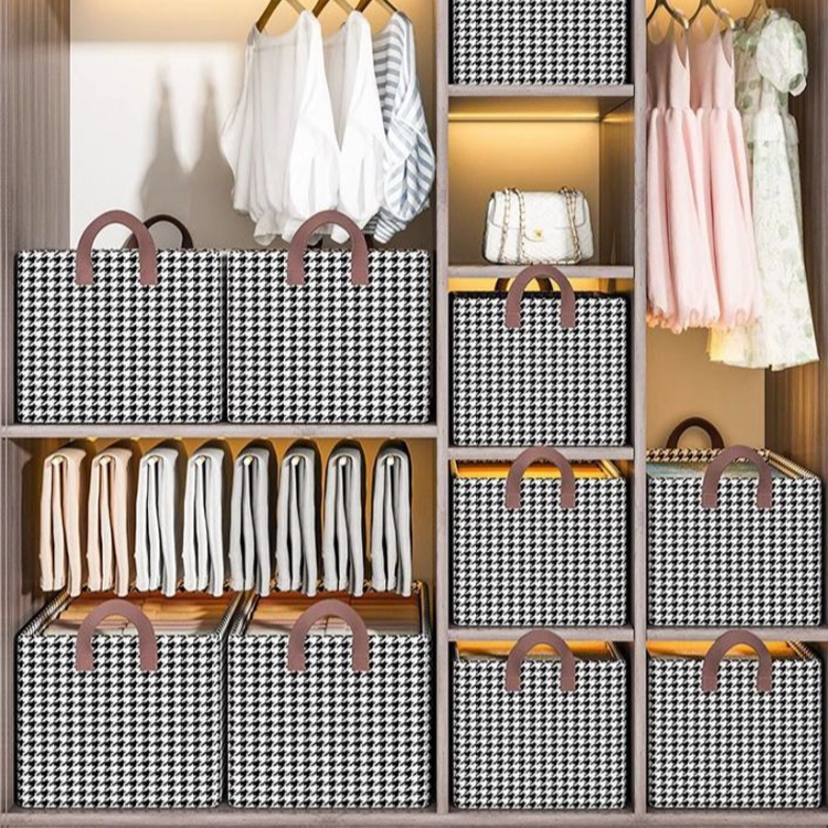 提款可折叠千鸟格衣服收纳盒