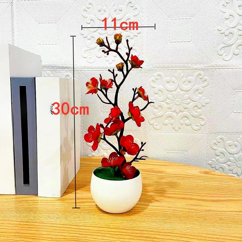인조 납매 가짜 꽃 장식 화분