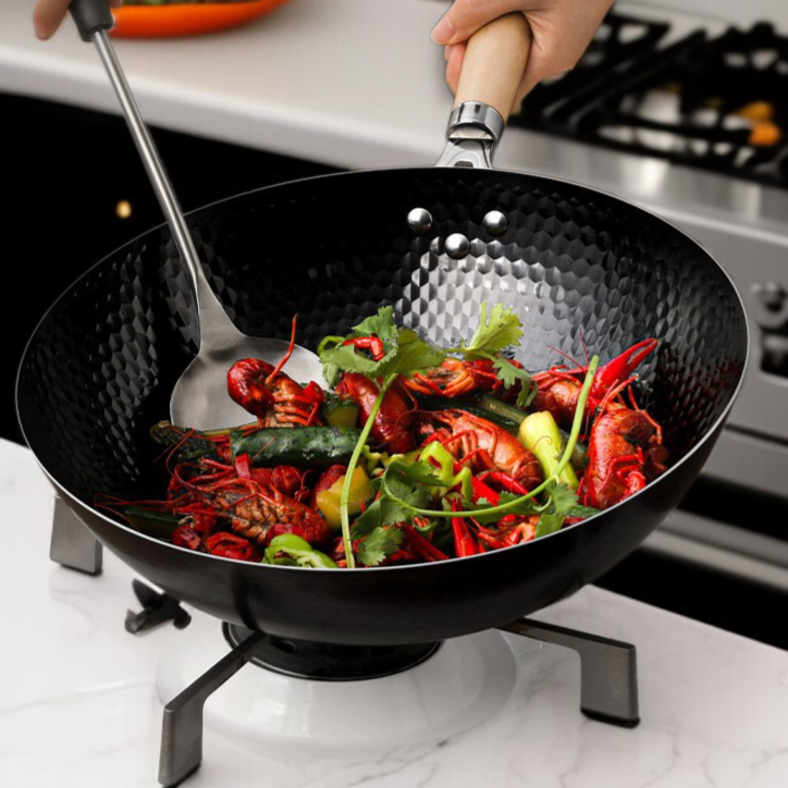 가정용 숙철 무코팅 볶음냄비 전통 가마냄비 무접착 후라이팬 후라이팬 무코팅 가마냄비 레인지