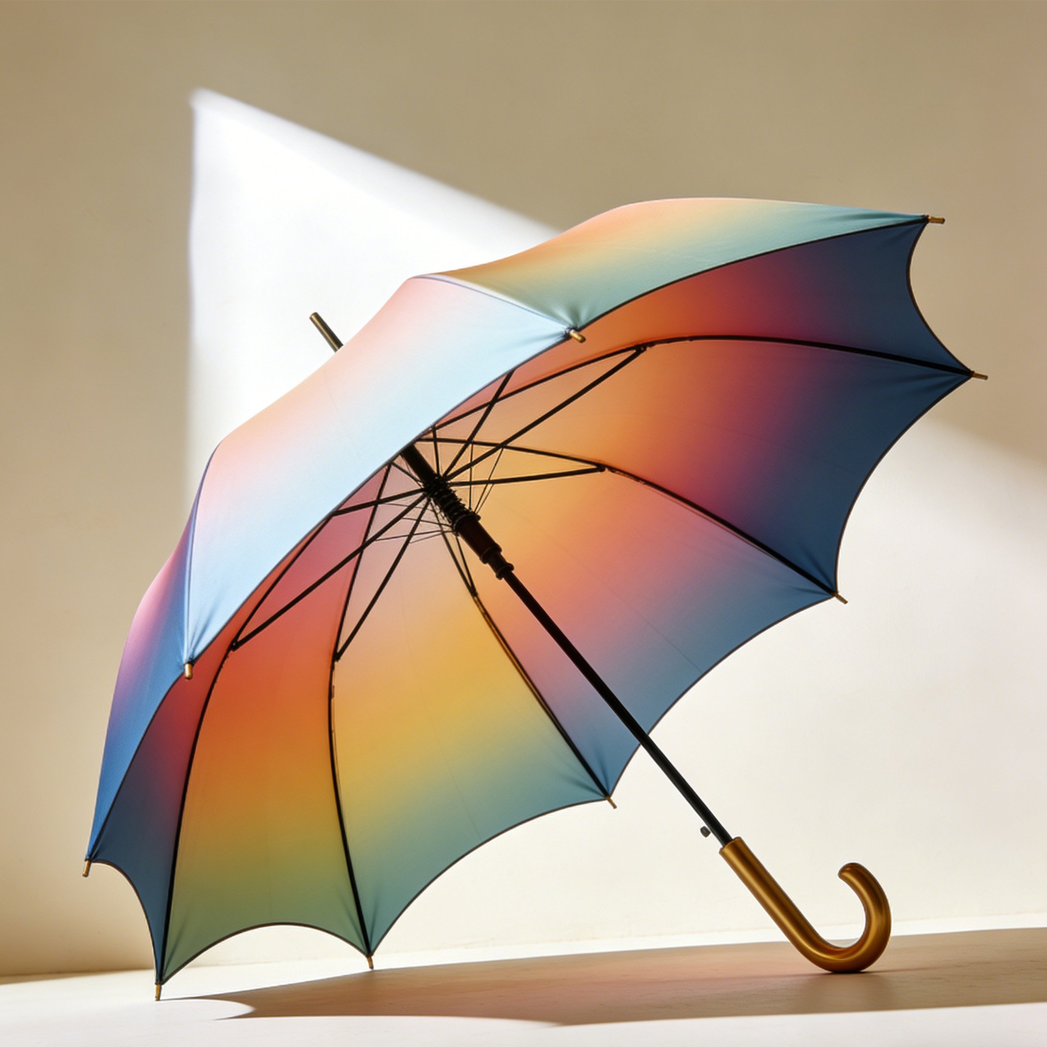 Paraguas resistentes al viento abiertos y cerrados