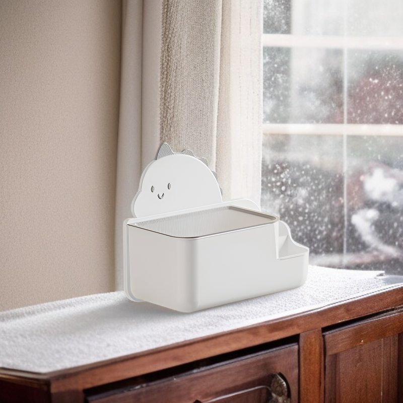 Cartoon Simple Wall-mounted Punch-free Toilet Paper Box for Kitchen and Living Room Paper Storage