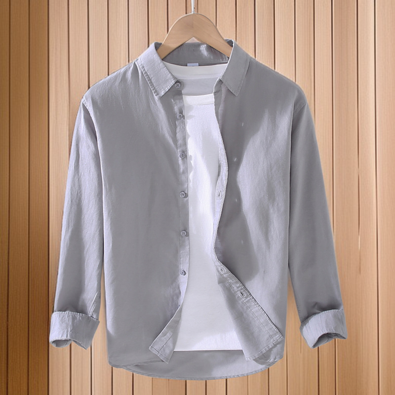 メンズ ゆったり カジュアル コットン リネン シャツ ジャケット
