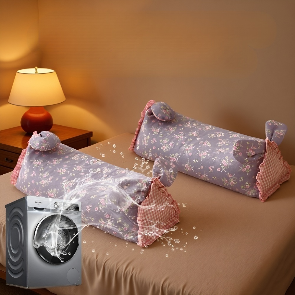 토끼 메밀 베개 이중 전원풍 목 보호 베개 순면 화초 수면 보조 메밀 가죽 베개