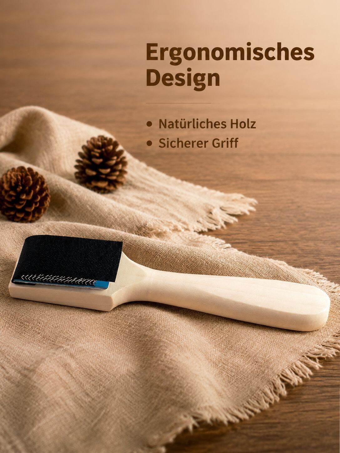 Multifunktionale Holzbürste zur Reinigung von Tanzschuhen