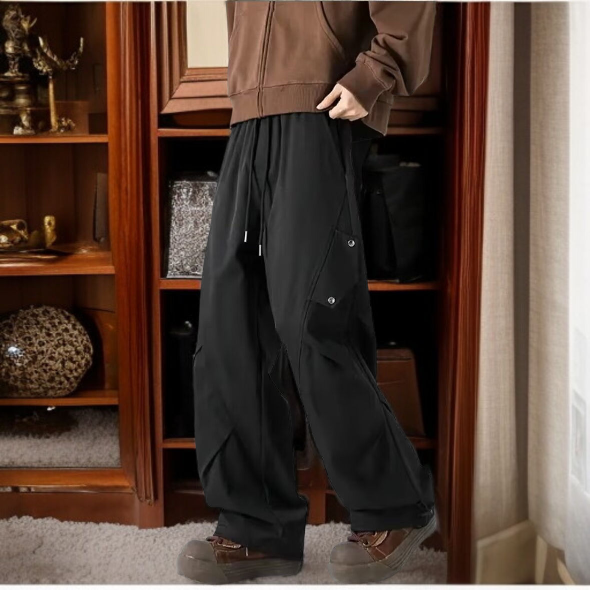 디자인감 빈티지 캐주얼 팬츠 캐주얼 남성 팬츠 봄여름 카고 팬츠 아메리칸 팬츠