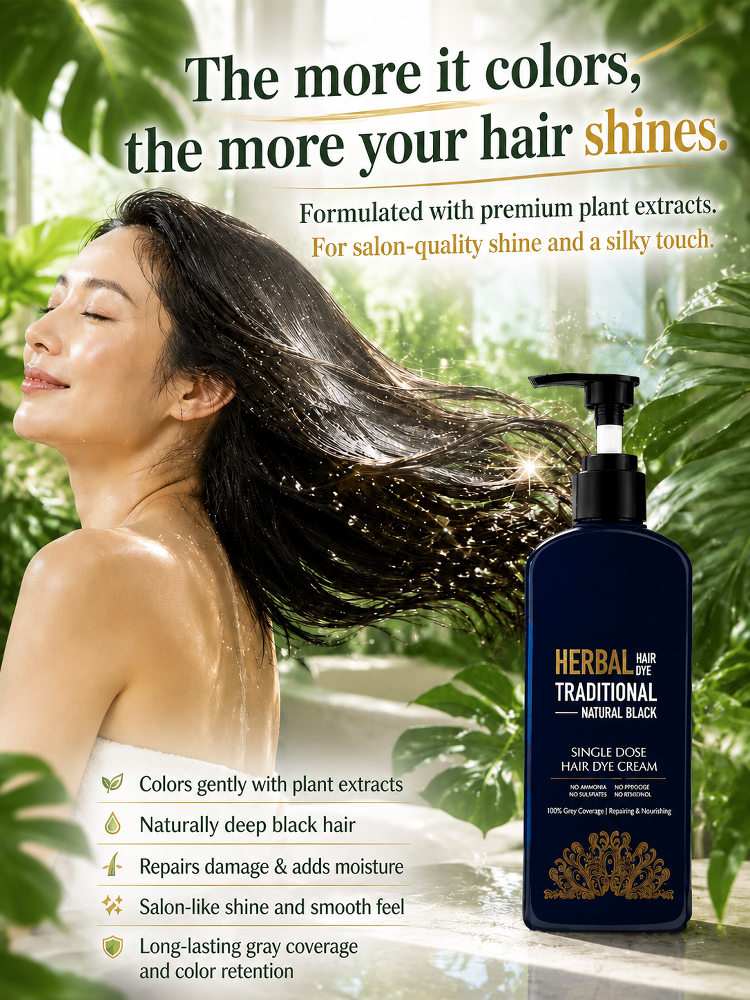 【Healthy and Harmless】Plant Extract Single-Agent Hair Dye for Gray Coverage